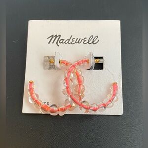 New Madewell neon beaded hoop earrings